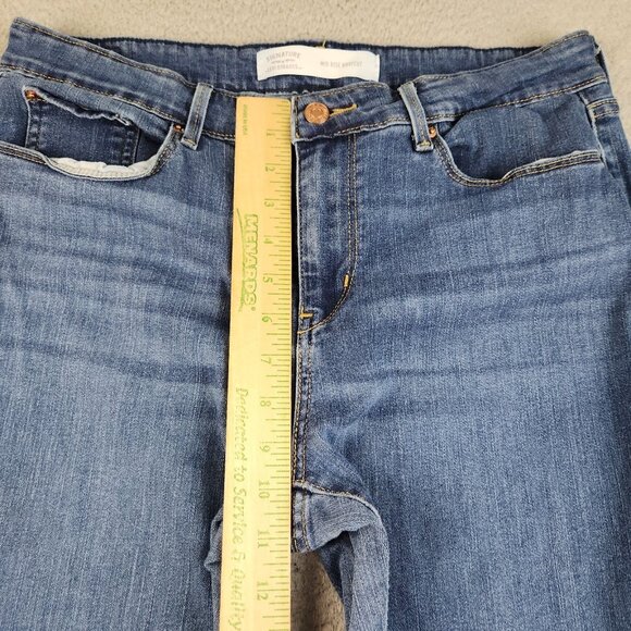 Levi's Classic Bootcut Womens Jeans Size 14 Blue Dark Wash Mid Rise Good Stretch - Picture 6 of 11